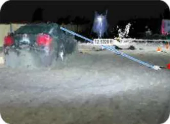 Pix4D Mapper point cloud measuring the car door to GCP4 line (Location 5), view 1